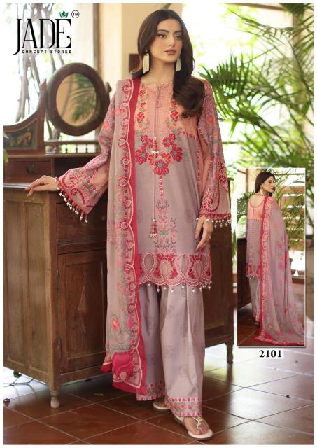 Jade binsaeed vol 21 pakistani three piece salwar kameez